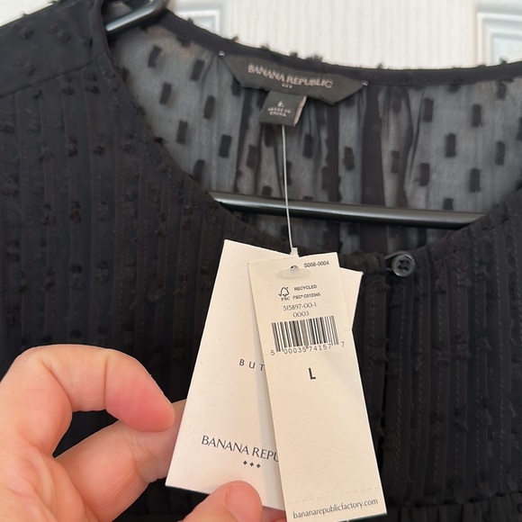 NWT Banana Republic Sheer Black Top szL - Picture 3 of 5